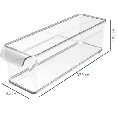 Органайзер Berossi 9.6x32.9x10.2 см 2.4 л полиэтилен без крышки цвет прозрачный