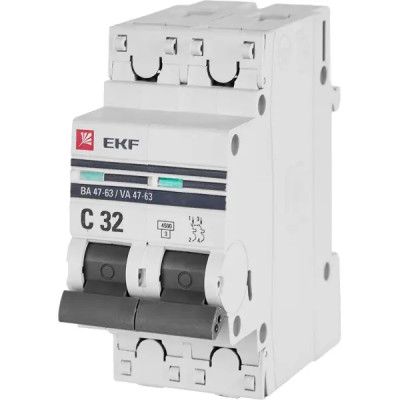 Автоматический выключатель EKF ВА47-63 2P C32 A 4.5 кА