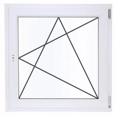 Окно пластиковое ПВХ VEKA одностворчатое 870x900 мм (ВxШ) правое поворотно-откидное однокамерный стеклопакет белый/белый