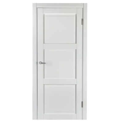 Дверь межкомнатная Адажио глухая Hardfleх ламинация цвет белый 60x200 см (с замком и петлями)