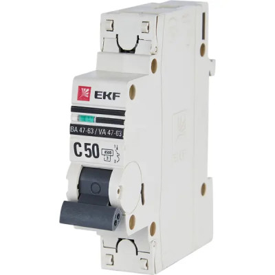 Автоматический выключатель EKF ВА47-63 1P C50 A 4.5 кА