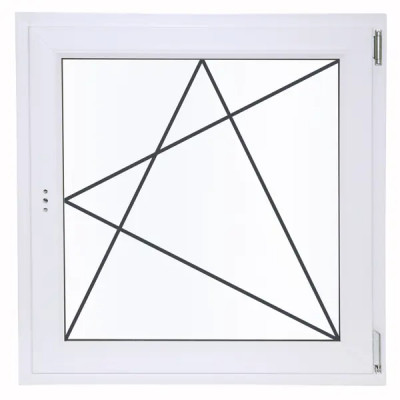 Окно пластиковое ПВХ VEKA одностворчатое 870x900 мм (ВxШ) правое поворотно-откидное двуxкамерный стеклопакет белый/белый