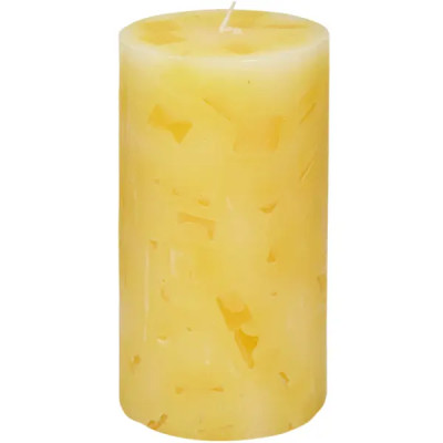 Свеча столбик ароматизированная Ваниль бело-желтая 13 см