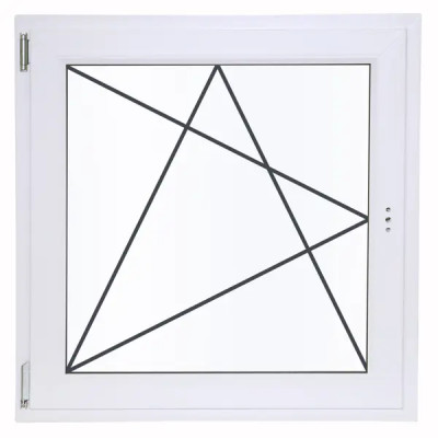 Окно пластиковое ПВХ VEKA одностворчатое 870x900 мм (ВxШ) левое поворотно-откидное однокамерный стеклопакет белый/белый