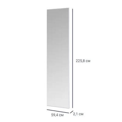 Дверь для шкафа Лион 59.4x225.8x2.1 цвет белый с зеркалом