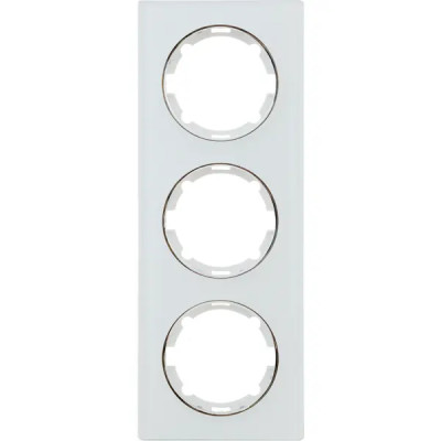 Рамка для розеток и выключателей Onekey Florence 3 поста вертикальная стекло цвет белый