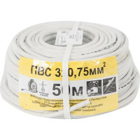 Провод Партнер-Электро ПВС 3x0.75 мм 50 м ГОСТ цвет белый