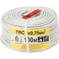 Провод Партнер-Электро ПВС 3x0.75 мм 100 м ГОСТ цвет белый