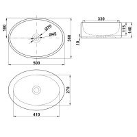 Раковина Melana MLN-7151 накладная 36 см