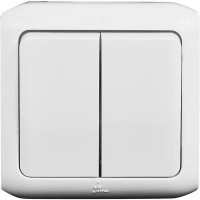 Выключатель накладной Legrand Quteo 2 клавиши цвет белый
