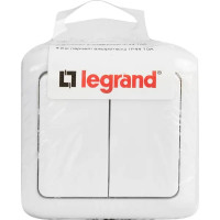 Выключатель накладной Legrand Quteo 2 клавиши цвет белый