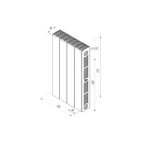 Радиатор Rifar Supremo 500/90 биметалл 4 секции боковое подключение цвет серый