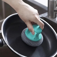 Мочалка-сетка полипропиленовая для мытья посуды с держателем