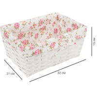 Корзина плетёная Стружки 32x21x15 см 10 л дерево цвет белый