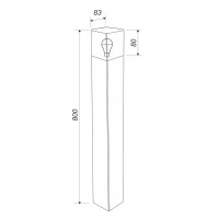 Столб уличный «Классика» 80 см цвет чёрный