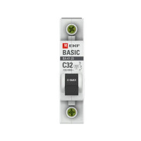 Автоматический выключатель EKF Basic BA47-29 1P C32 А 4.5 кА mcb4729-1-32C