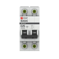 Автоматический выключатель EKF Basic BA47-29 2P C25 А 4.5 кА mcb4729-2-25C