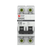 Автоматический выключатель EKF Basic BA47-29 2P C32 А 4.5 кА mcb4729-2-32C