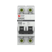 Автоматический выключатель EKF Basic BA47-29 2P C63 А 4.5 кА mcb4729-2-63C