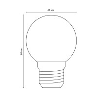 Лампа светодиодная Volpe E27 220 В 1 Вт шар матовый 80 лм белый свет