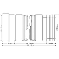 Труба фановая для унитаза McAlpine раздвижная 230-440 мм MRWC-F23R