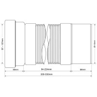 Труба фановая для унитаза McAlpine раздвижная 200-330 мм MRWC-F20P