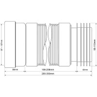 Труба фановая раздвижная McAlpine для унитаза ø110 мм 200-330 мм MRWC-F20R