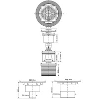 Трап для душа McAlpine 115x115 мм сухой затвор MRFG3V-50