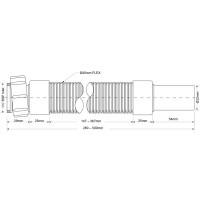 Труба гофрированная McAlpine раздвижная 1.1/4 32мм, длина 500 мм MRMF1-05