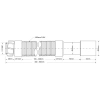 Труба гофрированная Mcalpine раздвижная 1.1/4 40/50,мм длина 500 мм MRMF105S