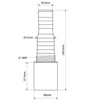 Адаптер прямой для слива McAlpine ø40 мм цвет белый MRWMF-40