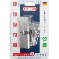 Цилиндр Abus D6N, 45x45 мм, ключ/ключ, цвет никель