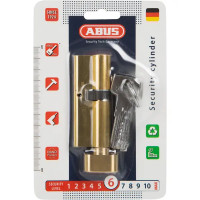 Цилиндр Abus KD6MM Z35/K45, 35x45 мм, ключ/вертушка, цвет золото