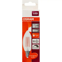 Лампа светодиодная филаментная Osram E14 220 В 5 Вт свеча прозрачная 520 лм тёплый белый свет, для диммера