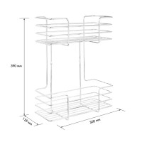 Полка для ванной ЧМЗ Новые горизонты 503-002-01 прямая 2 яруса 13.5x30x39 см цвет хром