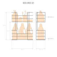 Полка для ванной ЧМЗ Новые горизонты 503-002-01 прямая 2 яруса 13.5x30x39 см цвет хром