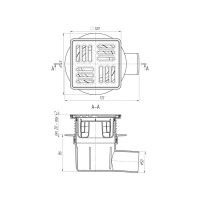 Трап для душа Ани Пласт 120x120 мм регулируемый по высоте, сухой затвор