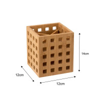 Подставка для столовых 12x12x14 см приборов бамбук цвет бежевый