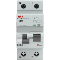 Дифференциальный автомат EKF Averes DVA-6 1P N C25 A 30 мА 6 кА AC rcbo6-1pn-25C-30-ac-av