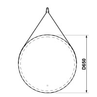 Зеркало на ремне с подсветкой Belt White LED ø65 см