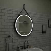 Зеркало на ремне с подсветкой Belt Black LED ø65 см