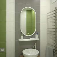 Зеркало с подсветкой и полкой Image White LED 45x80 см