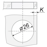 Петля мебельная накладная H502A/1410/9/H16CP/A 105°