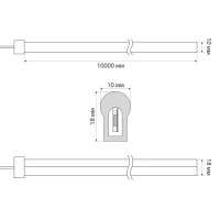 Комплект светодиодной ленты Неон SMD 5050 80 диодов/10 Вт/м 220 В 8 мм IP67 10 м RGB