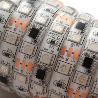 Светодиодная лента адресная SMD 5050 60 диод/14.4 Вт/м 12 В 10 мм IP65 5 м RGB, белая подложка