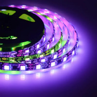 Светодиодная лента адресная SMD 5050 60 диод/14.5 Вт/м 12 В 10 мм IP65 5 м RGB, чёрная подложка