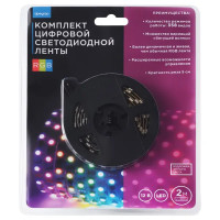 Светодиодная лента адресная SMD 5050 60 диод/14.5 Вт/м 12 В 10 мм IP65 2 м RGB, чёрная подложка