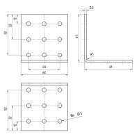 Уголок равносторонний GAH ALBERTS нержавеющая сталь KUR 60x60x60x2