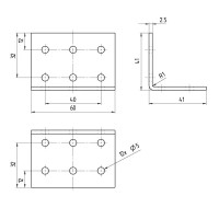 Уголок равносторонний GAH ALBERTS нержавеющая сталь KUR 40x40x60x2