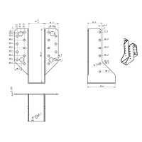 Опора бруса раскрытая GAH ALBERTS OBR R 40x140x2